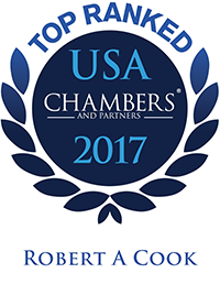 Chambers ranking recognition for Robert A. Cook